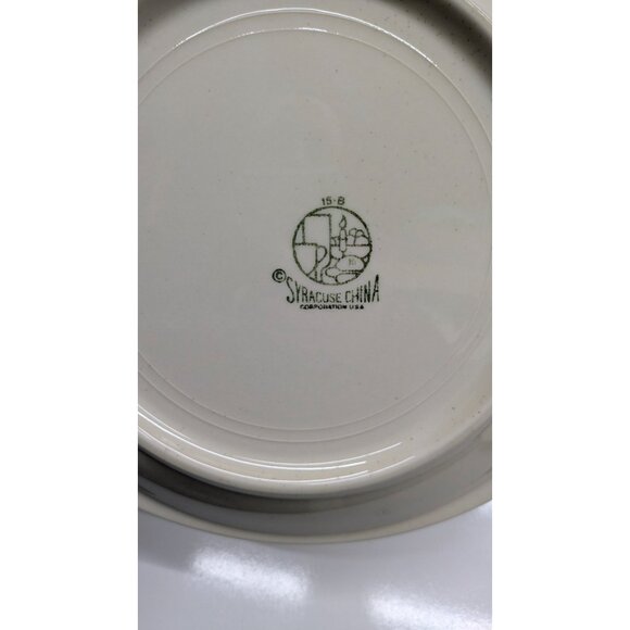 Syracuse China Oval Dinner Plate Speckled Cream Orange Brown Trim Vintage USA - Picture 10 of 10